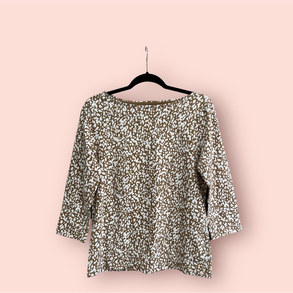 TALBOTS Cotton Long Sleeve Tee/ Rattan and Ivo - Picture 1 of 4
